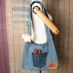 Custom upcycled shoulder bag